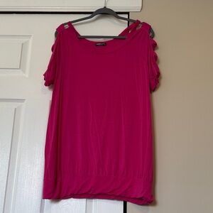HEIMISH USA Hot Pink Cold-Shoulder Top